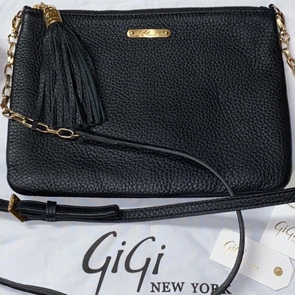 GiGi New York Handbags - GiGi New York Black Leather Crossbody Purse